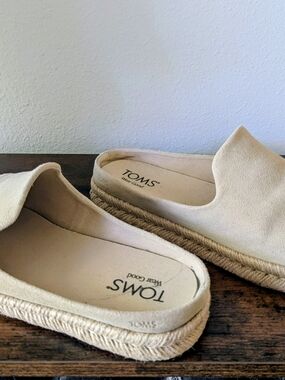 TOMS Men's Santiago Cream Espadrille Slip-On Shoes Size 10.5